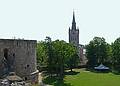View of St. John's Church from tower.<br />At the Cesis castle ruins.<br />June 10, 2011 - Cesis, Latvia.