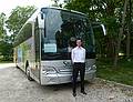 Ivan having dreams of driving the big bus.<br />June 10. 2011 - Ungurmuia, Cesis District, Latvia.