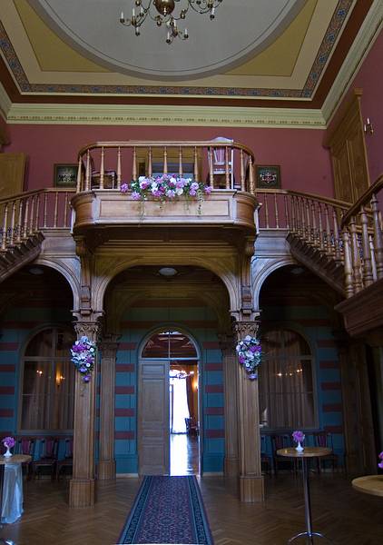 Entry hall of the palace.<br />Birinu Palace grounds.<br />June 11, 2011 - Birini, Latvia.