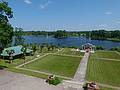 View of Birinu Lake from palace balcony.<br />Birinu Palace grounds.<br />June 11, 2011 - Birini, Latvia.