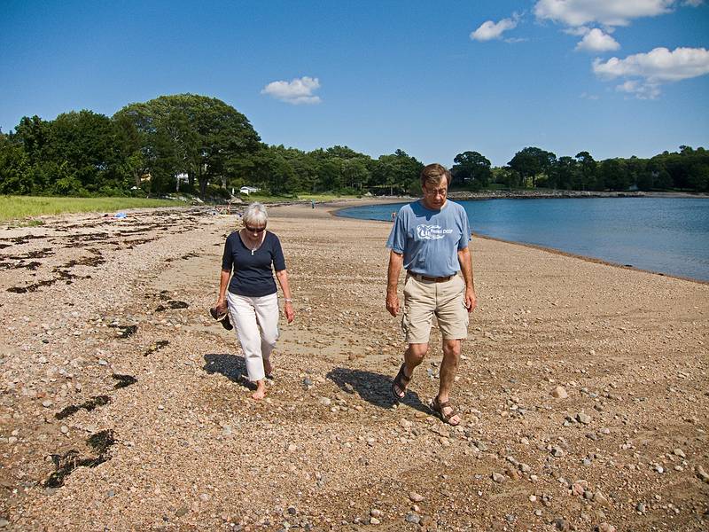 Baiba and Juris on Black Beach.<br />July 9, 2011 - Manchester by the Sea, Massachusetts.