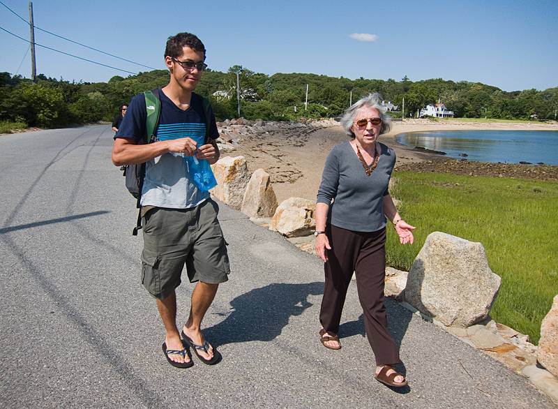 Eriks and Joyce along Black Beach.<br />July 9, 2011 - Manchester by the Sea, Massachusetts.