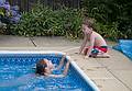 Miranda and Matthew spend most of the time in the water.<br />July 16, 2011 - At Marie's in Lawrence, Massachusetts.
