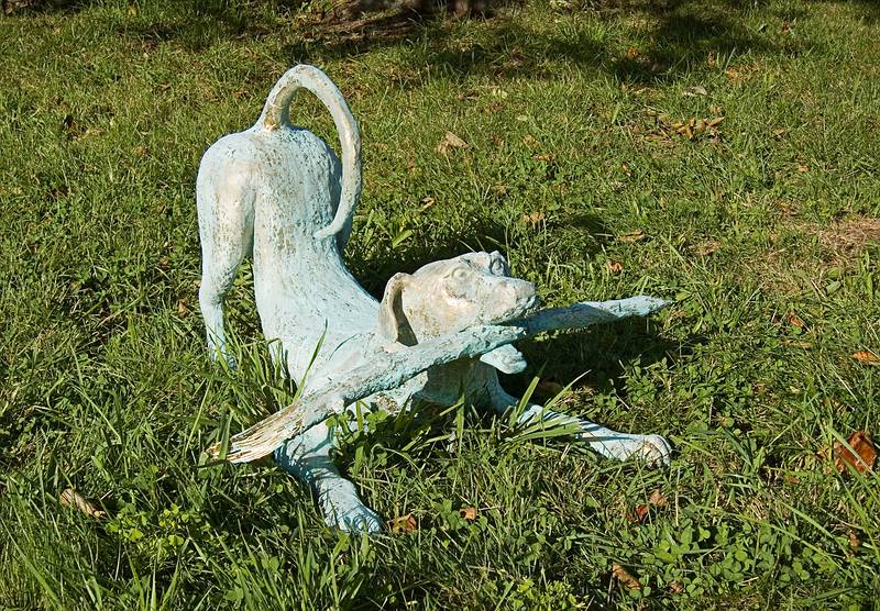 Kerry Mullen: 'Wilma'. wire, plaster closth, fiberglass.<br />'Play', Outdoor Sculpture at Maudslay.<br />Sept. 10, 2011 - Maudslay State Park, Newburyport, Massachusetts.
