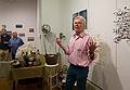 Conley welcoming people to the show opening reception.<br />Watercolor exhibit at Conley Harris' studio.<br />Sept. 22, 2011 - Boston, Massachusetts.