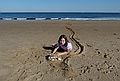 Miranda with her (and Matthew's) work.<br />Oct. 8, 2011 - Parker River National Wildlife Refuge, Plum Island, Massachusetts.
