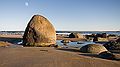 The rock with a slightly enlarged moon.<br />Nov. 5, 2011 - Sandy Point State Reservation, Plum Island, Massachusetts.