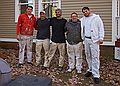 The crew from the American Painting Co.<br />at the end of the job of painting our house.<br />Paulo Fernandes, on the right, is the forman.<br />Nov. 7, 2011 - Merrimac, Massachusetts.