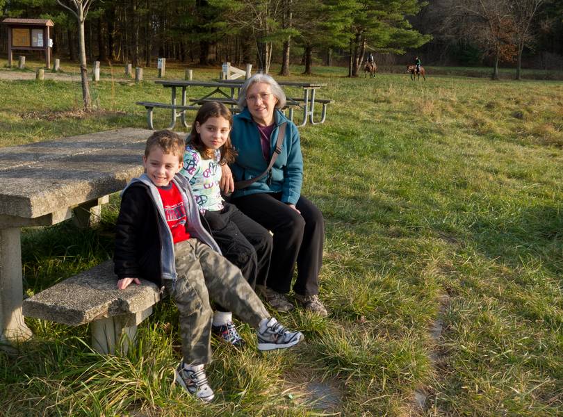 Matthew, Miranda, and Joyce.<br />Nov. 26, 2011 - Mill Pond Recreation Area, West Newbury, Massachusetts.