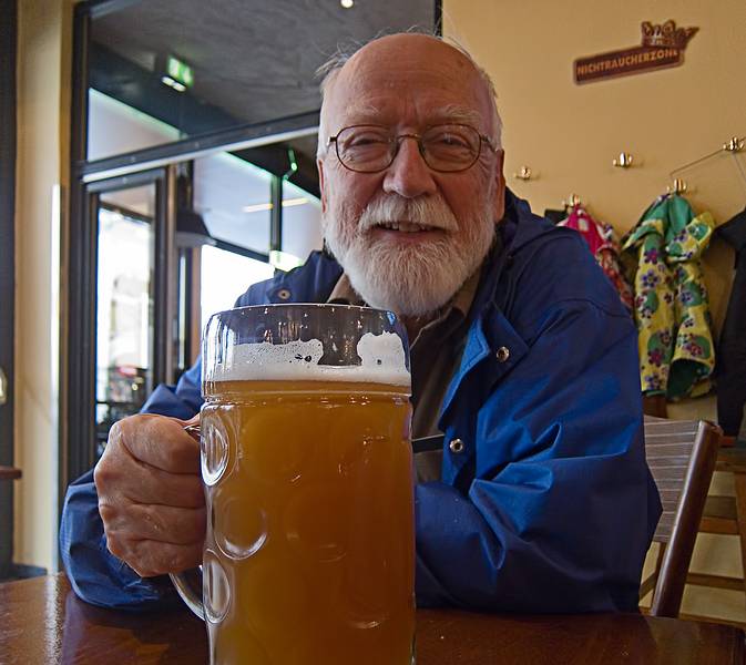 Egils enjoying his liter of beer.<br />July 23, 2011 - Innsbruck, Austria.