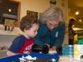 Matthew and Joyce, who is helping him create a vehicle.<br />Jan. 28, 2012 - At the Discovery Museums in Acton, Massachusetts.
