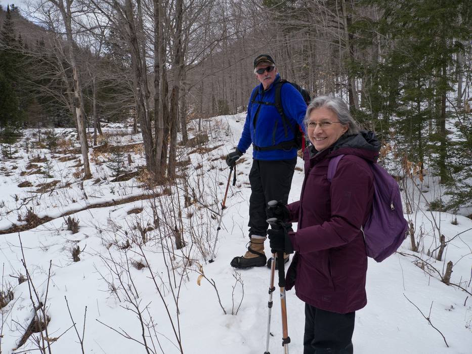 John H. and Joyce.<br />Along the Brown Ash Swamp Bike Trail.<br />Feb. 19, 2012 - Waterville Valley, New Hampshire.