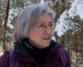 Joyce.<br />Along trail in the Smarts Brook area.<br />March 10, 2012 - Waterville Valley, White Mountains, New Hampshire.