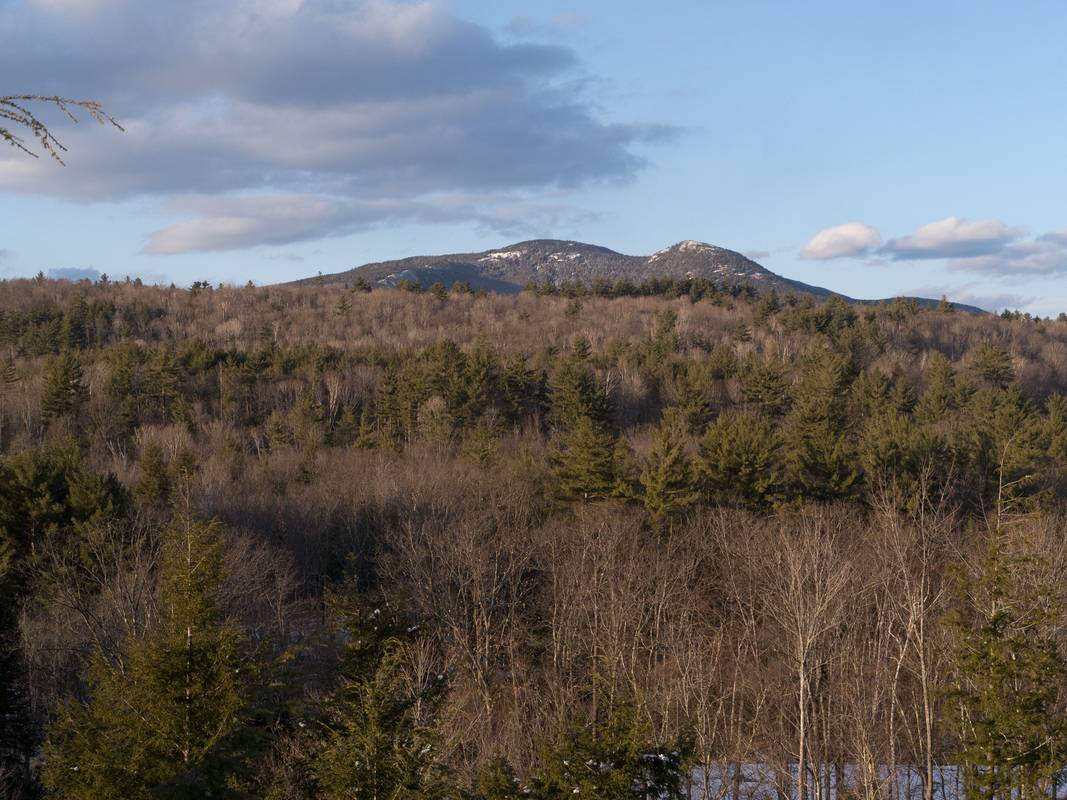 View of Dickey and Welch Mountains from the back porch.<br />March 10, 2012 - At Bill and Carol's in Campton, New Hampshire.