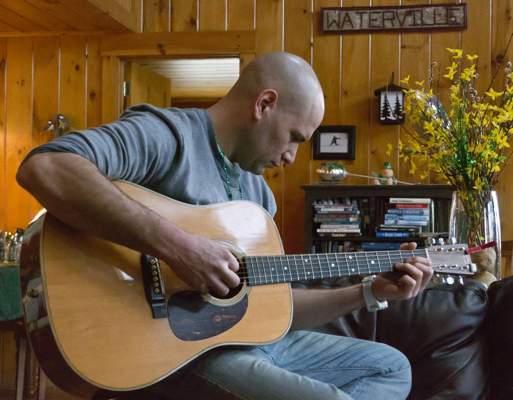 Bill's son Will on the guitar.<br />March 10, 2012 - At Bill and Carol's in Campton, New Hampshire.