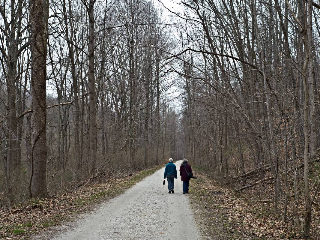 Baiba and Joyce.<br />March 16, 2012 - Northern Central Railroad Trail, Monkton, Maryland.