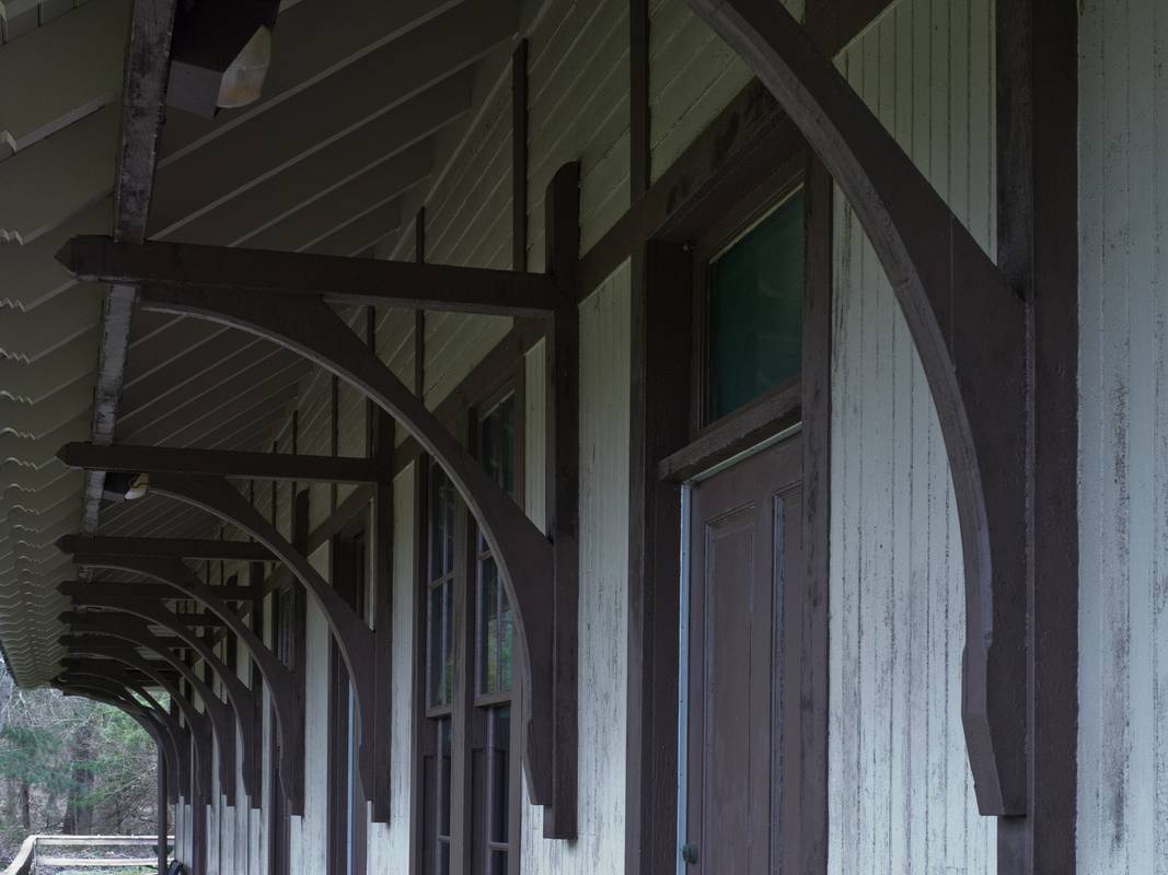 Detail of the old train station.<br />March 16, 2012 - Northern Central Railroad Trail, Monkton, Maryland.