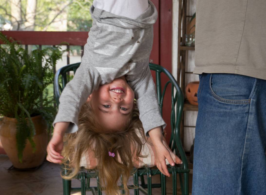 Upside down Alina.<br />March 17, 2012 - At Ronnie and Baiba's in Baltimore, Maryland.