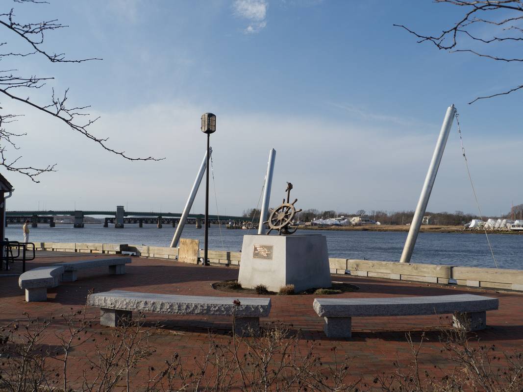Downstream end of the waterfront boardwalk.<br />March 8, 2012 - Newburyport, Massachusetts.