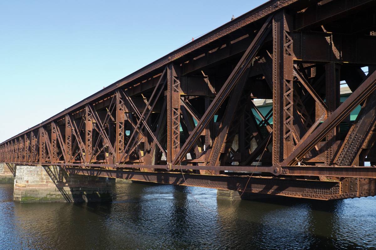 The old railroad bridge over the Merrimack River.<br />March 20, 2012 - Newburyport, Massachusetts.