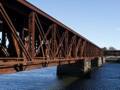 The old railroad bridge over the Merrimack River.<br />March 30, 2012 - Newburyport, Massachusetts.