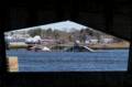 Looking through Route US-1 bridge at Ring's Island Marina in Salisbury.<br />March 30, 2012 - Newburyport, Massachusetts.