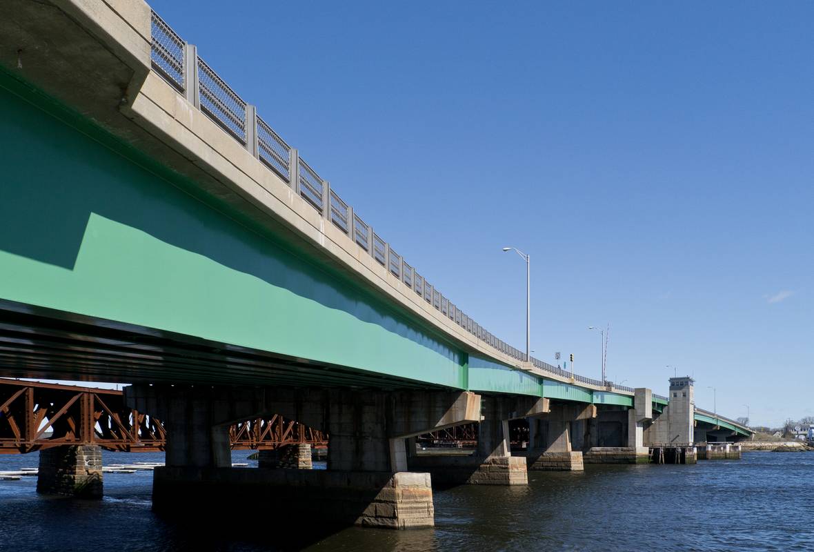 Route US-1 bridge over the Merrimack River.<br />March 30, 2012 - Newburyport, Massachusetts.