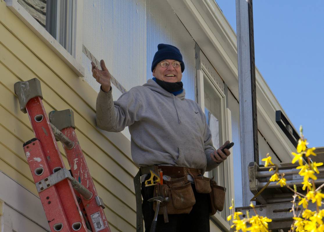 A house painter who wanted to have his picture taken.<br />March 30, 2012 - Newburyport, Massachusetts