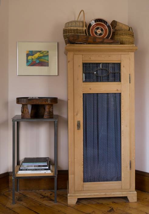 Corner of front living room with drawing and sculpture by Joyce.<br />April 1, 2012 - Merrimac, Massachusetts.