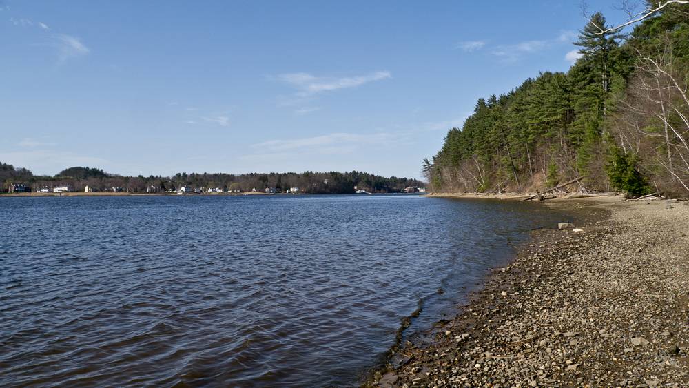 Merrimack River.<br />April 13, 2012 - Maudslay State Park, Newburyport, Massachusetts