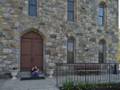 Matthew and Miranda at the door to Winnekenni Castle.<br />April 28, 2012 - Winnekenni Park, Haverhill, Massachusetts.