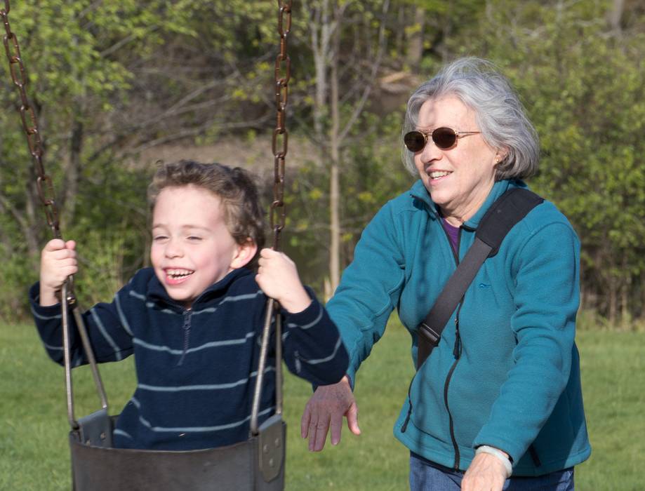 Matthew on swing assisted by Joyce.<br />April 28, 2012 - Winnekenni Park, Haverhill, Massachusetts.