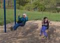 Joyce and Miranda on the swing.<br />April 28, 2012 - Winnekenni Park, Haverhill, Massachusetts.