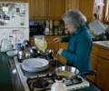 Joyce making crepes, Matthew's and Miranda's favorite breakfast food.<br />April 29, 2012 - Merrimac, Massachusetts.