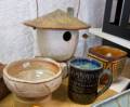 Pottery by Lisa Mistretta.<br />Joyce and I bought the birdhouse as our anniversay gift.<br />May 5, 2012 - Purple Sage Pottery, Merrimac, Massachusetts.