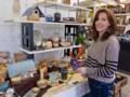 Lisa Mistretta and some of her work.<br />May 5, 2012 - Purple Sage Pottery, Merrimac, Massachusetts.