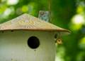 Ceramic birdhouse made by Lisa Mistretta.<br />A wedding anniversary gift to ourselves.<br />May 13, 2012 - Merrimac, Massachusetts.