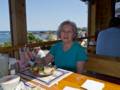 Joyce at the Oarweed Restaurant.<br />May 20, 2012 - Perkins Cove, Ogunquit, Maine.