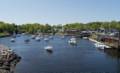 Perkins Cove harbor from bridge over the cove.<br />May 20, 2012 - Perkins Cove, Ogunquit, Maine.