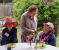 Henrietta, Marie's sister in law, friend Irene, and Marie.<br />June 16, 2012 - Marie's 90th birthday celebration at her place in Lawrence, Massachusetts.