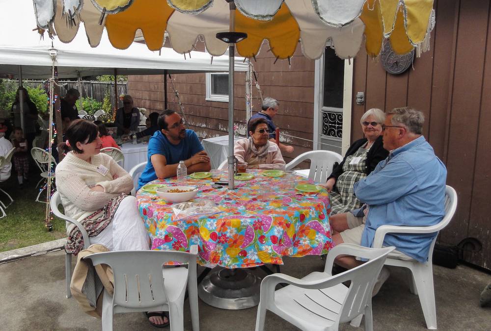 Inga and grandson Eric, who came all the way from Iceland, Colombian friend Ana, and Latvian friends Edite and Uldis.