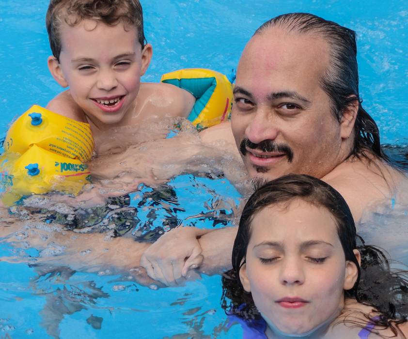 Grandson Carl with his children Miranda and Matthew.