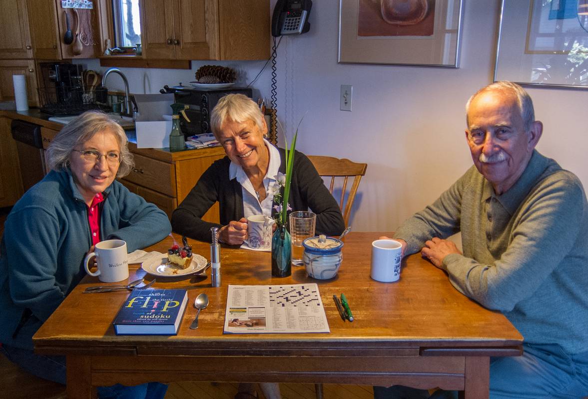 Joyce, Baiba, and Ronnie resting the day after<br />Memere Marie's 90th birthday celebration.<br />June 17, 2012 - Merrimac, Massachusetts.