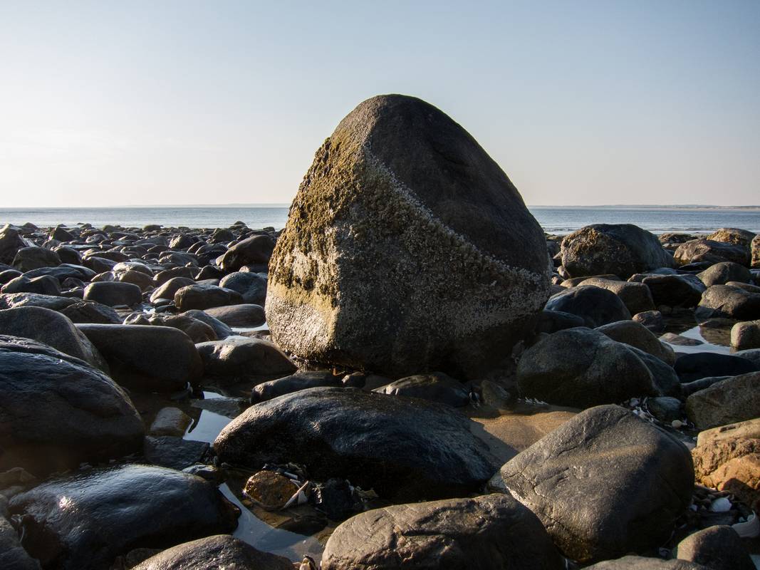 The rock, with much less sand around its base than just a few days ago.<br />June 21, 2012 - Sandy Point State Reservation, Plum Island, Massachusetts.