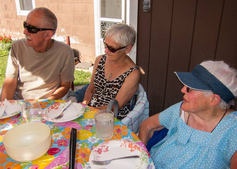 Ronnie, Baiba, and Marie awaiting the ribs.<br />July 25, 2012 - At Marie's in Lawrence, Massachusetts.