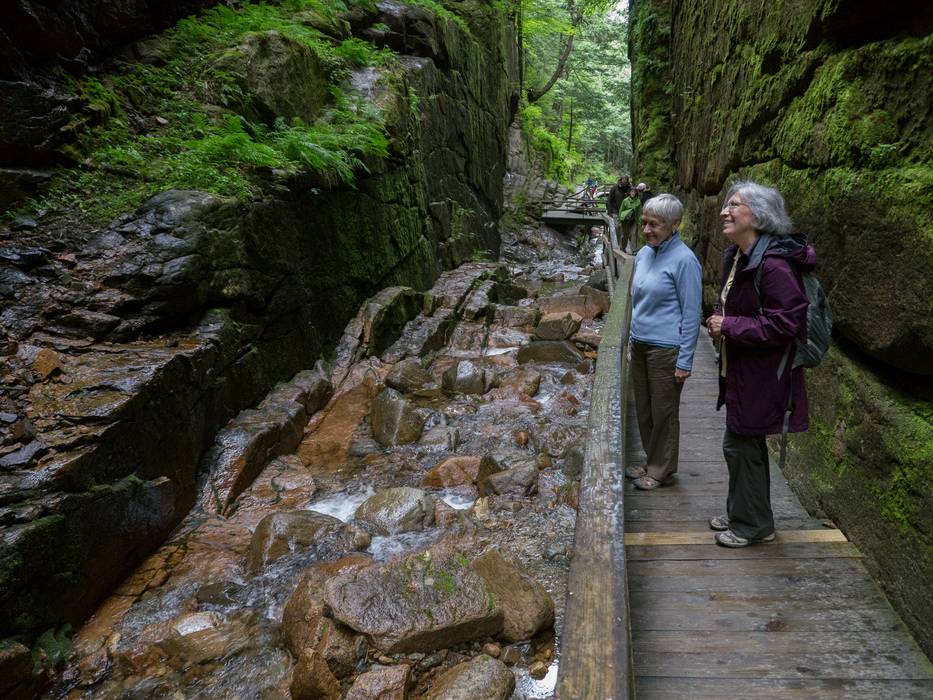 Baiba and Joyce in the Gorge.<br />July 26, 2012 - At The Flume in Franconia Notch, New Hampshire.