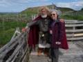 The local skald and Joyce.<br />July 9, 2012 - Norstead Viking Village, L'Anse aux Meadows, Newfoundland, Canada.