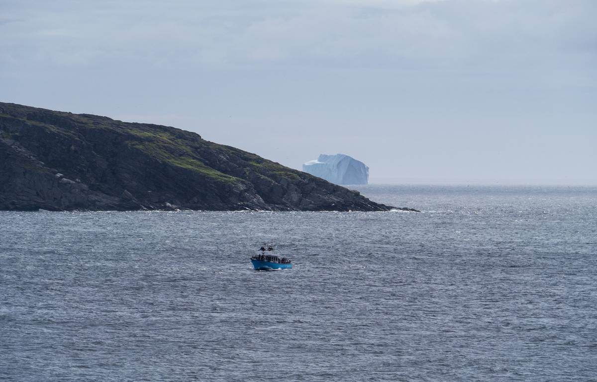 Tourboat returning from visiting the iceberb.<br />July 10, 2012 - St. Anthony, Newfoundland, Canada.
