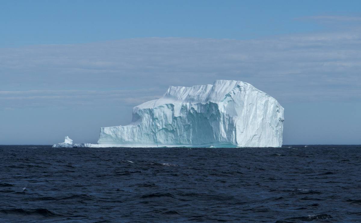 On boat to view the iceberg and see whales.<br />July 10, 2012 - St. Anthony, Newfoundland, Canada.