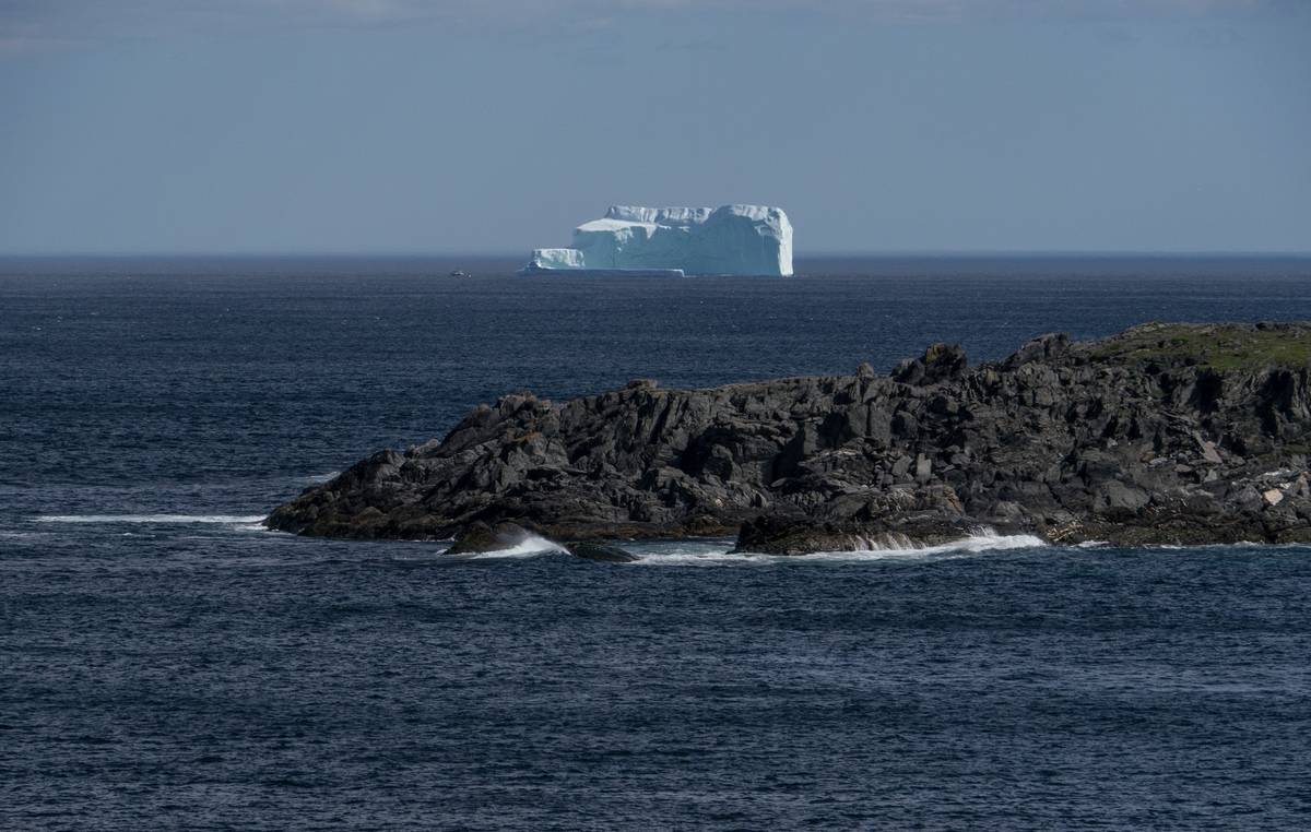 The big iceberg in the distance.<br />July 11, 2012 - Great Brehat, Newfoundland, Canada.